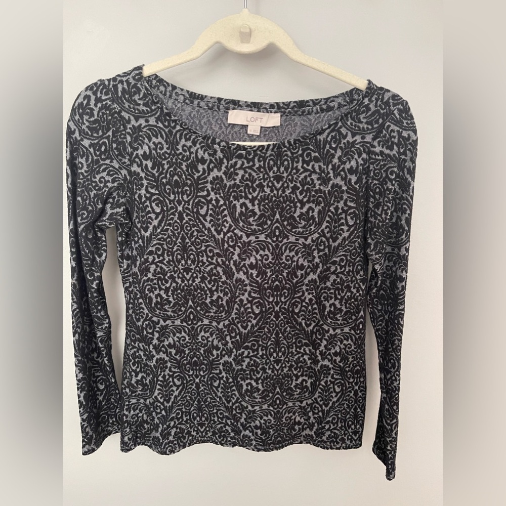 Loft Black Pattern Top - image 1
